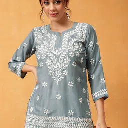 ADA Ethnic Motifs Embroidered Thread Work Thread Work Kurti-picture-13