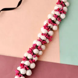 Silvermerc Designs Women Pink & White Embellished Hair Accessory Set-picture-31