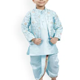 BAESD Boys Mandarin Collar Kurta with Dhoti Pants & Jacket-picture-8