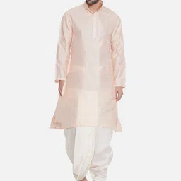 Sethukrishna Woven Design Mandarin Collar Long Sleeves Kurta with Dhoti Pants image 1
