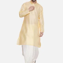 Sethukrishna Woven Design Mandarin Collar Kurta with Dhoti Pants image 1
