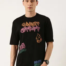 Maniac Men Typography Printed Drop-Shoulder Sleeves Pure Cotton T-shirt-picture-34