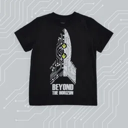 Pantaloons Junior Boys Black & White Typography Printed Pure Cotton T-shirt-picture-43