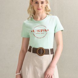U.S. Polo Assn. Women Typography Printed Pure Cotton T-shirt-picture-19