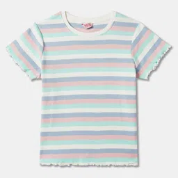 R&B Girls Striped Round Neck Cotton Top image 1