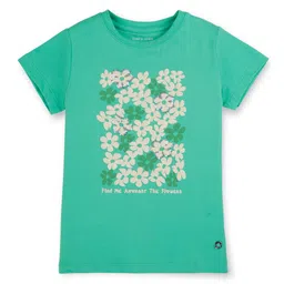 Gini and Jony Girls Floral Printed Round Neck Cotton T-shirt-picture-26