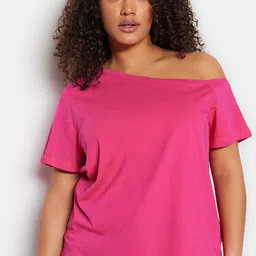 Trendyol One Shoulder Short Sleeves Pure Cotton Regular Top-image-23