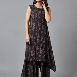W Women Black Floral Printed Jumpsuit-picture-40