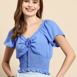 Mast & Harbour Smocked Blouson Top-picture-45