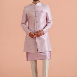 KISAH Self Design Sherwani Set-picture-26