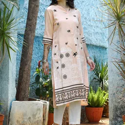 QISSA Floral Printed Regular Kurta with Palazzos-image-59