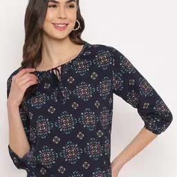 Mayra Ethnic Motif  Printed Tie-Up Neck Top-picture-31