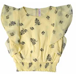 Hunny Bunny Yellow Floral Georgette Blouson Top image 1