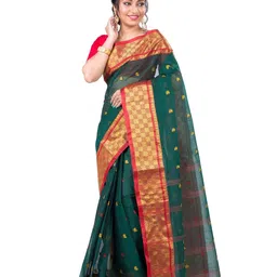 SLAGHA Woven Design Zari Pure Cotton Taant Saree-picture-22