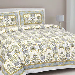 EasyGoods Printed 240 TC Pure Cotton King Bedsheet with 2 Pillow Covers-picture-27