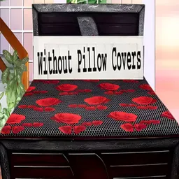 Supreme Home Collective Black& Red Floral Microfiber 144 TC Queen Bedsheet-image-71