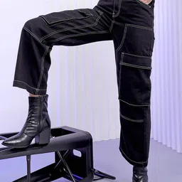 Freehand by The Indian Garage Co Women Relaxed Fit High-Rise Cargo Styles Clean Look Jeans-image-80