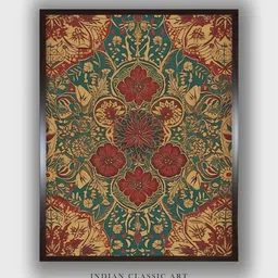INDIAN CLASSIC ART Brown & Green Indian Folk Art Wall Art-image-39