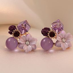 VAGHBHATT Crystals Pearl Floral Studs Earrings-picture-15
