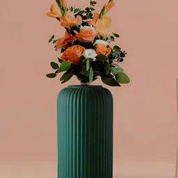 LASAKI Green Textured Ceramic Flower Vase-image-79