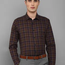 Allen Solly Men Slim Fit Tartan Checked Pure Cotton Formal Shirt-picture-33