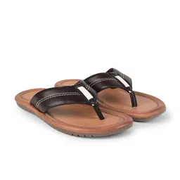 Liberty Men Brown & Tan Rubber Thong Flip-Flops-picture-34
