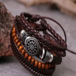 UNIVERSITY TRENDZ Men Set Of 4 Wraparound Bracelet-picture-12