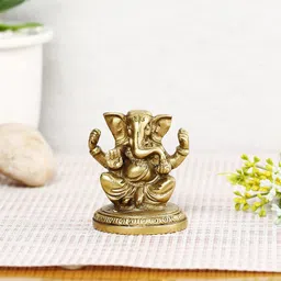 CraftVatika Gold Toned God Ganesh Statue Showpiece-image-61