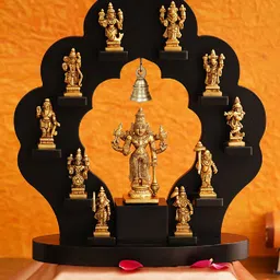 eCraftIndia Gold-Toned 10 Avatars Of Lord Vishnu Brass Showpiece-image-86