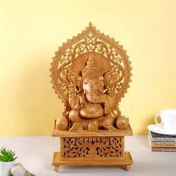 CraftVatika Ganesha Wood Idol Showpiece-picture-16
