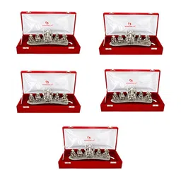 INTERNATIONAL GIFT Silver Toned Musical Ganesh Idol With Beautiful Gift Box Packing-image-32