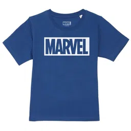 Marvel by Wear Your Mind Boys Blue Typography Printed T-shirt-image-83