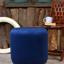 Shadowkart Blue Wooden Pouffes Sitting Mudda Ottomans-picture-16