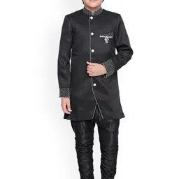 Jeetethnics Boys Black Embroidered Kurta with Pyjamas-picture-12