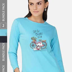 CHOZI Pack Of 2 Graphic Printed Round Neck Cotton T-shirt-picture-10