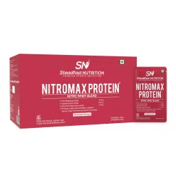 Steadfast Nutrition Nitromax Protein |25.9g Fast Releasing Protein, 11.94g EAA, 5.78g BCAA per sachet | Increases Muscle pump, strength, Lean Muscle-image-1