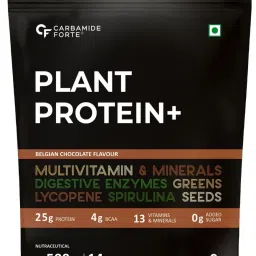 Carbamide Forte Vegan Protein Powder - Plant Based Pea Protein Powder with Multivitamin, Minerals, Superfoods, Digestive Enzymes – Chocolate Hazelnut Flavour - 500g-image-95
