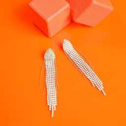 SOHI Silver-Toned Contemporary Drop Earrings-picture-11