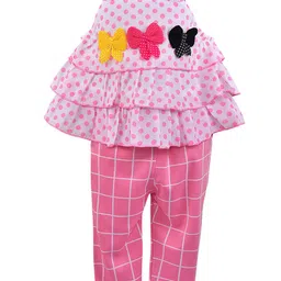 Wish Karo Girls Pink & White Printed Top with Trousers-picture-13