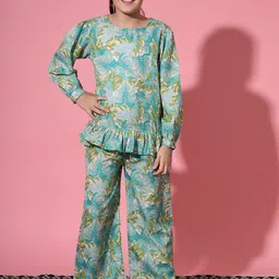 Readiprint Fashions Girls Printed Cotton Top With Palazzos-image-79