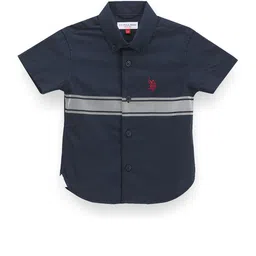 U.S. Polo Assn. Kids Boys Classic Horizontal Stripes Opaque Striped Casual Shirt-picture-30