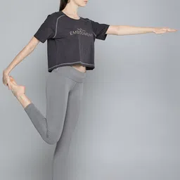 HRX By Hrithik Roshan Yoga Women Slate Organic Cotton Typography Sustainable T-shirts-picture-36