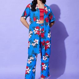 StyleStone Floral Printed Top & Trousers With Shrug-picture-37