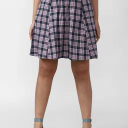 Van Heusen Woman Women Purple Checked A-Line Skirts-picture-31