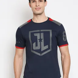 The Souled Store Men Navy BlueGrey Justice League Logo PrintedPure Cotton T-shirt-picture-16