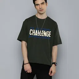 R.Code by The Roadster Life Co. Men Typography Printed V-Neck Applique T-shirt-picture-21