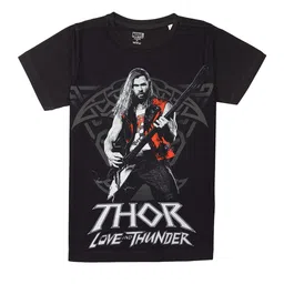 Marvel by Wear Your Mind Boys Black Printed Cotton T-shirt-picture-22