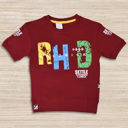 BAESD Boys Typography Printed Pure Cotton T-shirt image 1