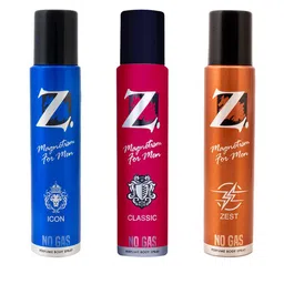 Z-MAGNETISM FOR MEN Classic, Icon & Zest Set Of 3  Deodorant Body Spray - 120ml (99g) Each-image-10