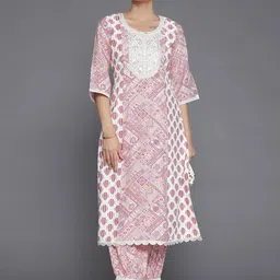 Libas Ethnic Motifs Printed Sequinned Flared Sleeves Straight Kurta With Salwar-picture-40